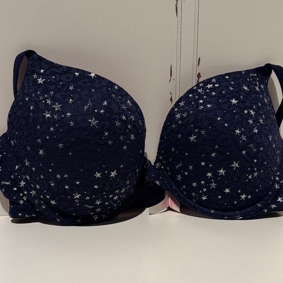 Victoria's Secret Other - PINK Victoria Secret Navy Blue Star 36D Bra wear everywhere push up